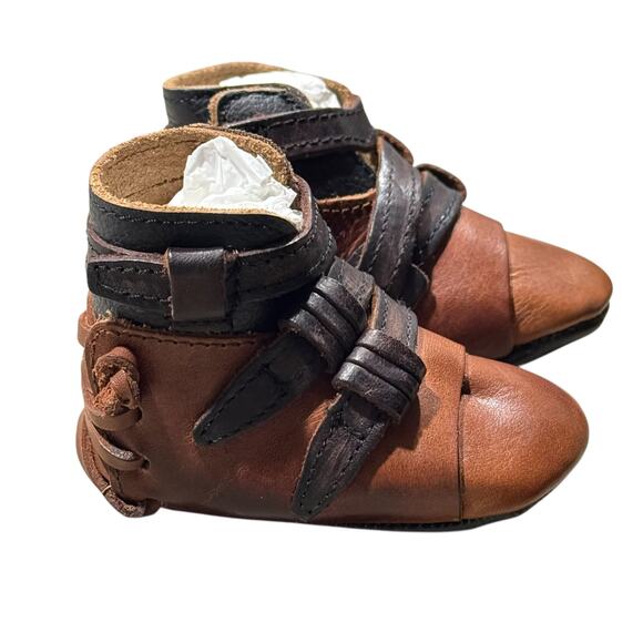 Freebird Baby Crue Leather Western Booties in Brown Cognac Size 3-6 Months NEW - Picture 5 of 9